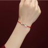 Cuerda roja de año de nacimiento para hombres y mujeres con pulsera de plata S925 plata rota cuerda roja tejida a mano simple para combinar con todo
