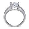 Anillo de Plata 925 Tonglin Boda de Moda Boda Zircón de 1 quilate Anillo de Diamante de Cuatro Garras Soporte Anillo de Compromiso de Diamante Anillo para Mujer