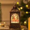 Lámpara de viento de cristal de Papá Noel, lámpara de viento con relleno de agua de nieve, decoración vintage, muñeco de nieve, candelabro navideño, adornos transfronterizos
