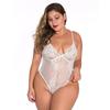 Fornecimento transfronteiriço Europa e Estados Unidos outono e inverno novo macacão feminino sexy sexy com costura de listras de renda XL-4XL