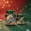 Nova Sacola de Doces de Natal Transfronteiriça Estampagem a Quente Fita Dourada Laço Rede Sacola Festa Biscoito Embalagem de Presente Sacola de Presente