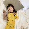 Emo Beibei Ambb Roupa íntima infantil Terno Masculino e Feminino Desenho animado Roupas para casa Estilo coreano Puxar Moldura de lã Pijama escovado