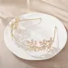 Accesorios para el Cabello de Moda Europeos y Americanos, Diadema Dorada con Hojas y Perlas, Venta Directa del Fabricante, Joyería