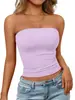 Moda Femenina Transfronteriza Europea y Americana 2026 Nuevo Top Caliente de Venta Primavera/Verano para Mujer de Color Sólido sin Mangas Hombros Descubiertos