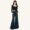 Diseñados para Personas Bajas, Jeans Desgastados, Estilo Coreano para Mujer Elásticos 2025 Dos Botones Ropa Exterior Efecto Adelgazante Pantalones de Pierna Ancha