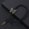 Cross-border Hot Sale Retro Style Alloy Butterfly Pendant Handmade Pull-out Tecido Couro Colar Corrente All-match Clavícula Corrente