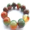 Atacado Atacado Pulseira de Ágata Pavão Natural Brasileira Ágata Colorida Contas Redondas Pedra Preciosa de Cristal Pulseira de Jade Feminina