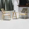 Mesa e Cadeira de Varanda Pequena Mesa de Café Cadeira de Rattan Combinação Casual de Três Peças Terraço Outdoor Cadeira de Teng Mesa e Cadeira Resistentes à Chuva Outdoor