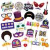 Accesorios fotográficos originales de discoteca de los años 70, retro, luminosos, para fiestas, divertidos, juego de 25 piezas