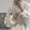 Sudadera Waffle para Hombre 2022 Nueva Primavera y Otoño Ropa de Pareja Cuello Redondo Niños Primavera Top Blanco Chaqueta Nicho
