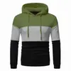 Nueva colección transfronteriza otoño/invierno: ropa cálida para hombre, disponible en AliExpress, con un diseño de retazos tricolor, una sudadera con capucha y un estilo casual y deportivo