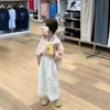 2025 Nuevo Otoño Estilo Coreano Ropa Infantil Niñas Camisas Dulces de Manga Larga Camisas Pantalones Rectos con Puño Pantalones