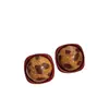 Elegantes Pendientes con Estampado de Leopardo Maillard para Mujer, Pendientes Cuadrados de Moda y Exquisitos, Joyería de Gama Alta con Diseño Único de Nicho Francés