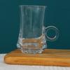 Taza de vidrio transparente personalizada con asa pequeña, taza de calabaza, taza de té pequeña, taza de vidrio en relieve, taza de café turco