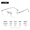 Gafas Sanmu Ultra-Ligeras de Titanio Puro sin Montura para Miopía para Hombres, Monturas de Gafas sin Montura de Alta Gama Anti-Luz Azul para Mujeres 8906-100