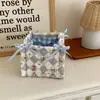 Estilo Pastoral Lindo Cesta de Almacenamiento Acolchada Adornos de Escritorio Cesta de Almacenamiento Bolsas de Almacenamiento para Cosméticos, Bocadillos, Joyas, Artículos Varios Pequeños