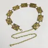 Joia Cruzada Europeia e Americana Retrô Corrente de Cintura Floral Vazada para Mulheres, Corrente Corporal para Combinar com Vestidos, Acessório de Cintura