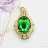 Ai Yu Joias Vintage Europeias e Americanas Pingente de Vidro Verde Colar de Esmeralda Sintética Venda Quente Transfronteiriça S4121807