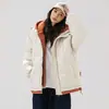 Enbu Ropa de Hombre Otoño/Invierno Estilo Ins Hong Kong Chaqueta de Algodón Chaqueta Acolchada Engrosada Chaqueta de Algodón de Dos Piezas Falsas Chaqueta con Capucha Holgada Hombre