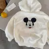 Jaqueta Infantil 2026 Primavera e Outono Roupas Infantis Meninos Desenho MiQ Moletom com Capuz Bebê Criança Pequena Casual Tops para Criança Pequena