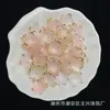24mm transparente flor de cinco pétalos dorada dos colores hecho a mano diy accesorios para joyería accesorios en línea rojo transmisión en vivo suministro en stock