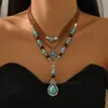Gargantilha com rebites e coleira de couro metalizada, Colar Punk Chrome em formato de coração para meninas, Colar nicho subcultura Y2K