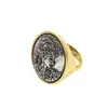 Conjunto de Moedas Vintage Estilo Francês com um Toque Elegante e Sofisticado, Incluindo um Colar, Pulseira, Brincos e Anel de Moedas Douradas Vintage