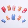 24 piezas de uña postiza para llevar transfronteriza acabado nuevo estilo dulce y encantador color graffiti arte de uñas desmontable