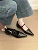 Estilo coreano! Sapatos femininos de bico fino, com uma tira, salto grosso, versão coreana, para primavera e outono, versáteis para o trabalho, sapatos Mary Jane