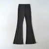 Ropa de Mujer al por Mayor Transfronteriza Estilo Europeo y Americano Color Puro Cintura Alta Plisados Pantalones Casuales Otoño Nuevo Efecto Adelgazante Pantalones Ligeramente Acampanados
