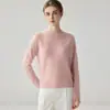 Suéter de cashmere 100% puro estilo simples para mulheres, gola redonda, pulôver para outono e inverno, manga longa, camada base de tricô macia e confortável, corte solto