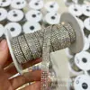 Tiras de Pedrería Adhesivas Termofusibles, Pegatinas de Pedrería para Bricolaje con Adhesivo Posterior, Cadenas de Encaje de Pedrería Hotfix, Pegatinas Autoadhesivas de Cristal, Tiras de Pedrería, Pedrería de Código de Barras