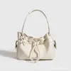 Bolsa de Cordão com Padrão de Lichia Design de Nicho, Bolsa de Ombro com Fechamento de Cordão para Mulheres, Novo Modelo 2026, Bolsa de Mão Nuvem com Grande Capacidade