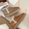 Botas de Nieve Henan Sangpo Suela Gruesa Botines Cortos Tejidos Mini 20656