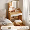 Penteadeira pequeno apartamento quarto aluguel simples moderno armário de maquiagem novo criado-mudo simples com espelho penteadeira
