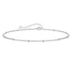 Nuevo Tobillera Sencilla de Perlas de Mijo de Amazon Moda Acero Inoxidable Tobillera de Plata Rota Set Estilo Europeo y Americano Accesorios para Pies Venta al por Mayor