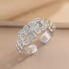 Anillo Exquisito Super Brillante de Circonita para Niñas, Lujo Accesible y Anillo de Apertura Ajustable de Gama Alta, Baño de Oro Real Simple