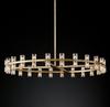 Lustre para Sala de Estar Rh, Iluminação Principal Elegante para Hall de Casa, Estilo Americano Totalmente Cobre Moderno Minimalista Lustre de Cristal para Sala de Jantar de Hóspedes