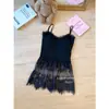 Señora [Rayón con Almohadilla en el Pecho] Deseo Puro Chica Caliente Camisola de Encaje Blanco para Mujer Capa Base de Verano para Vestir