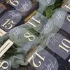 Señales de Número de Escritorio de Acrílico, Combinación de Acrílico Transparente para Bodas y Fiestas de Cumpleaños, Tarjetas de Número con Superficie de Espejo