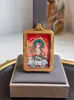 Collar Colgante Thangka de las Ocho Grandes Deidades Guardianas Acero de Titanio con Incrustaciones de Cinabrio Accesorios Coleccionables