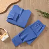 Conjunto de Ropa Interior Térmica de Otoño e Invierno para Niños y Niñas, Tops y Pantalones de Capa Base Calientes para Niños Mayores, Tejido Cepillado de Doble Cara, Venta al por Mayor