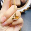 Novo pingente de citrino natural S925 prata cravejado pedra principal 6*6mm Rede Joker explosões joias femininas atacado
