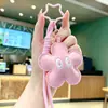 Nuevos Accesorios para Joyería DIY Cuero Tridimensional Estrella Pentagonal Cara Sonriente Llavero Colgante para Bolso Adorno DIY