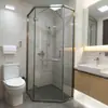 Paquete de Accesorios de Instalación de Bisagra Plana Triangular para Puerta de Ducha de Acero Inoxidable con Manija Estándar y Tira de Goma