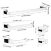 Rack de Armazenamento de Banheiro Popular Transfronteiriço em Aço Inoxidável Conjunto de Cinco Peças Suporte para Toalhas e Papel Higiênico Gancho Conjunto de Racks de Armazenamento Quadrados