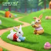 Nuevo producto transfronterizo: Lindo peluche de conejo sosteniendo un huevo de Pascua, accesorios de decoración DIY, mini adornos colgantes