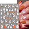 Artículo popular transfronterizo Halloween pegatinas 5D lindo caricatura relieve tridimensional calabaza naranja fantasma bruja pegatinas adhesivas para uñas