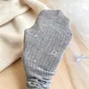 Calcetines de Algodón Absorbentes de Sudor Antibacterianos de Media Pantorrilla Otoño con Lazo Dulce Otoño Verano con Bordado de Perrito Gatito Lindos para Mujer