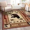 Alfombra de Sala de Estar de Tela de Algodón Lavado Imitación Cachemir Estilo Persa Bohemio Alfombrilla para Dormitorio Cocina Estilo Étnico